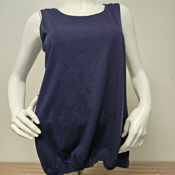Coral Bay women's blue tank top with gathered waist Size Medium - Picture 1 of 6